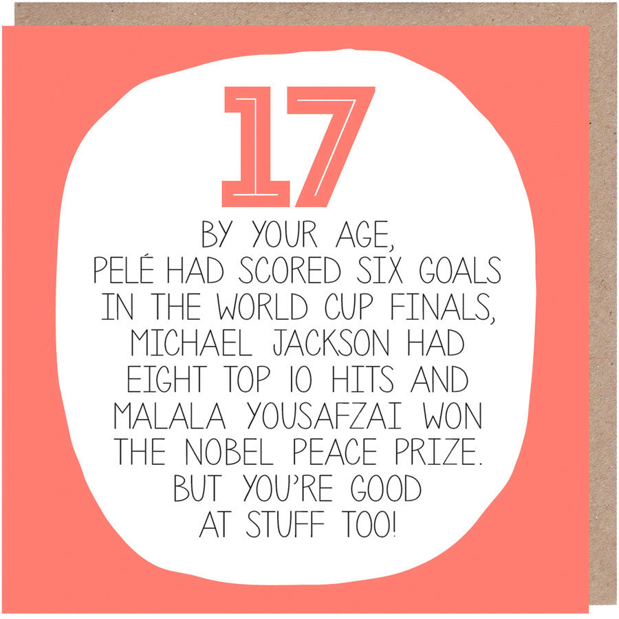 17th Birthday Card - By Your Age