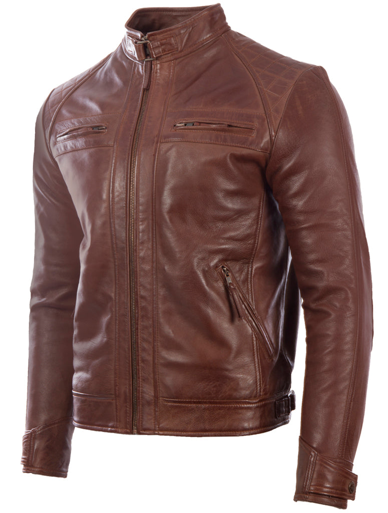 44T9 Men's Biker Jacket - Cocoa
