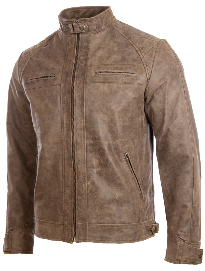 44T9 Men's Biker Jacket - Desert Tan