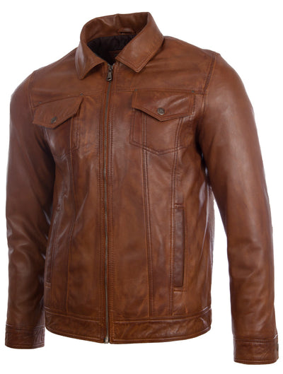 AGQ5 Men's Trucker Harrington Jacket - Nevada Timber