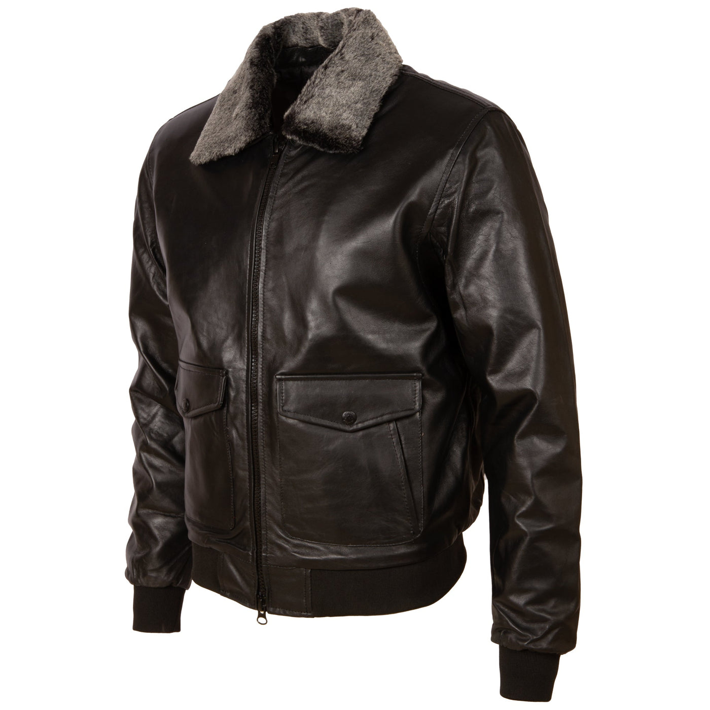 BP9J Men's Pilot Aviator Jacket - Black/Snow Top