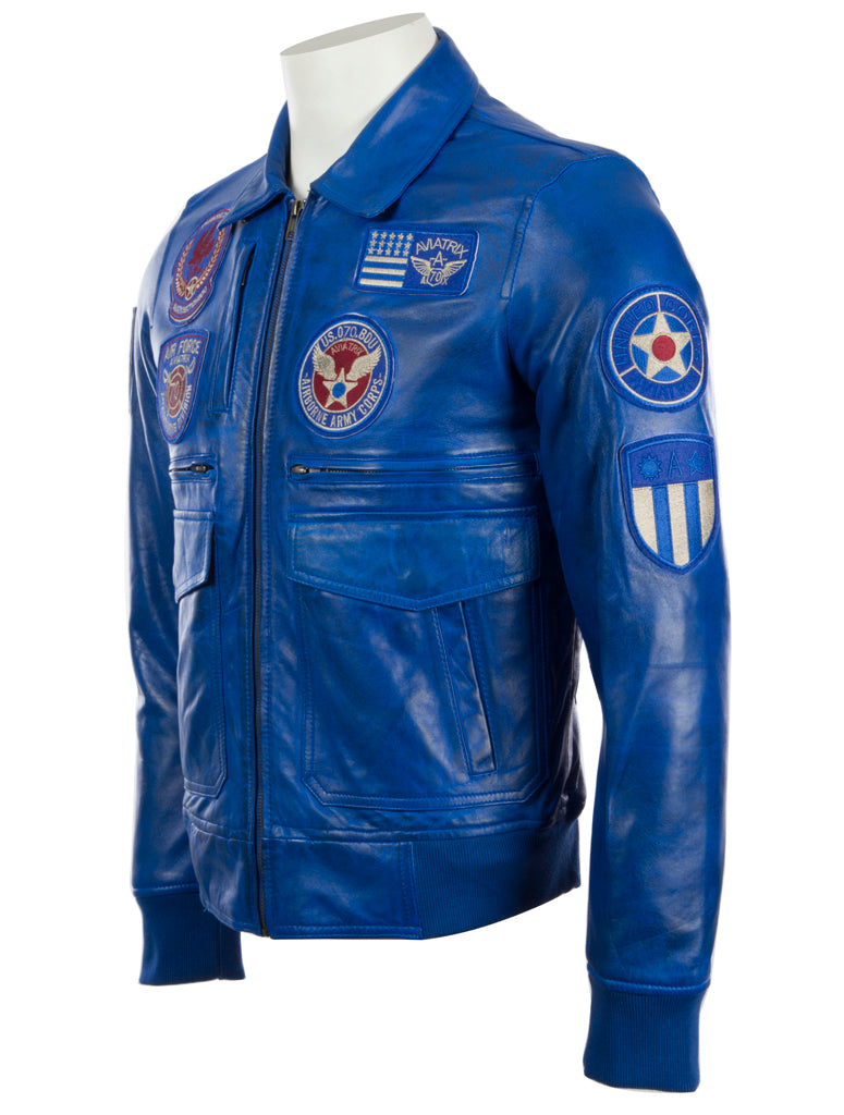 9079 Aviatrix Men's Pilot Jacket - Electric Blue