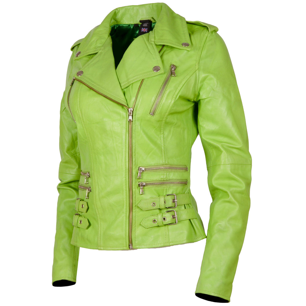 AGSM Women's Biker Jacket - Parrot Green