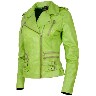 AGSM Women's Biker Jacket - Parrot Green