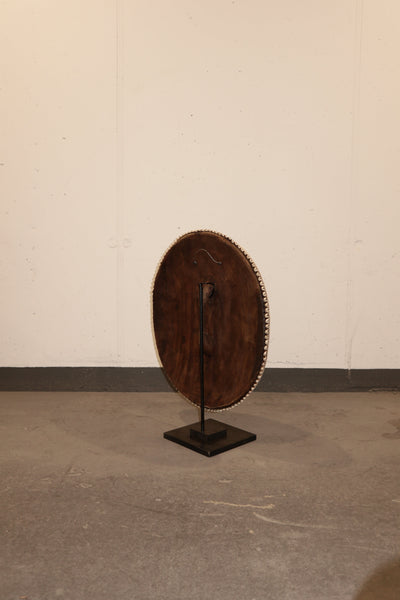 Cameroon Beaded Shield - L - 54cm Black & White 02