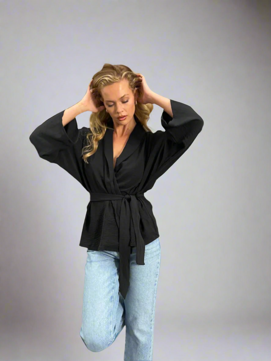 Black Soft Belted Jacket