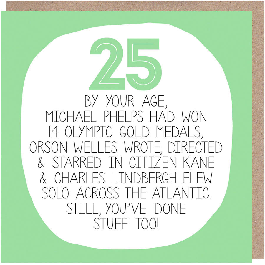 25th Birthday Card - By Your Age