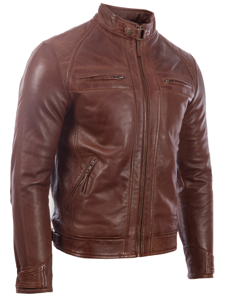 44T9 Men's Biker Jacket - Cocoa