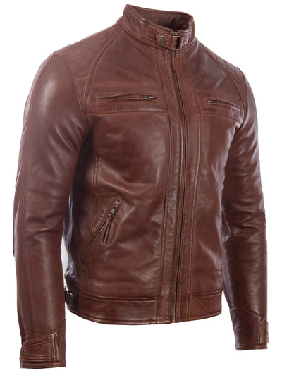 44T9 Men's Biker Jacket - Cocoa