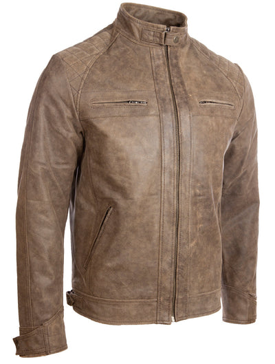 44T9 Men's Biker Jacket - Desert Tan