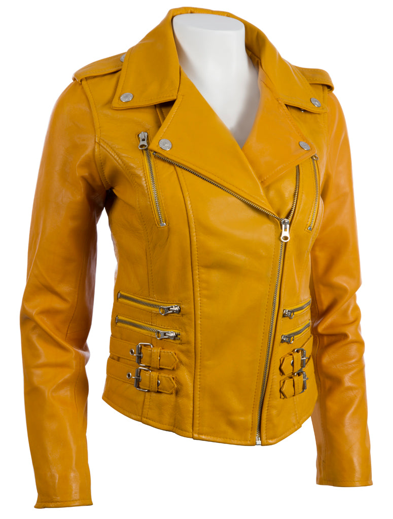 AGSM Women's Biker Jacket - Yellow
