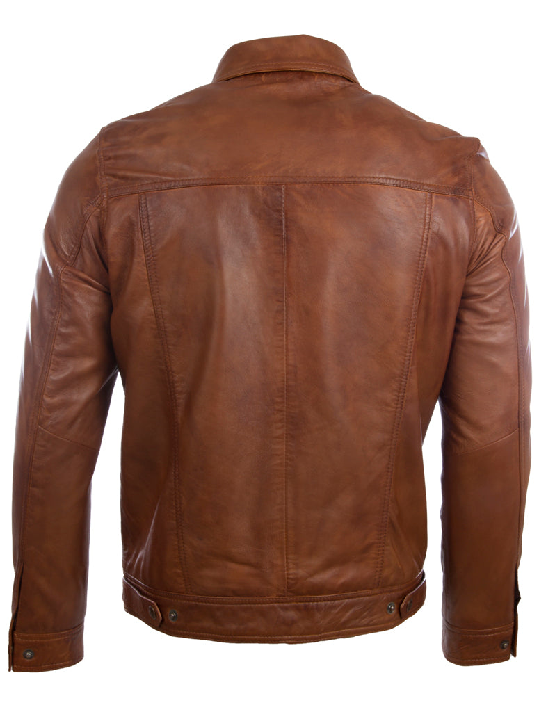 AGQ5 Men's Trucker Harrington Jacket - Nevada Timber