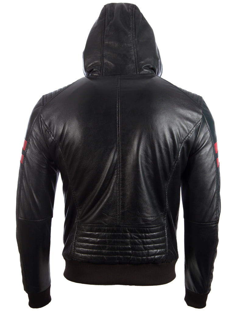 2VQ9 Men's Hood Bomber Jacket - Black