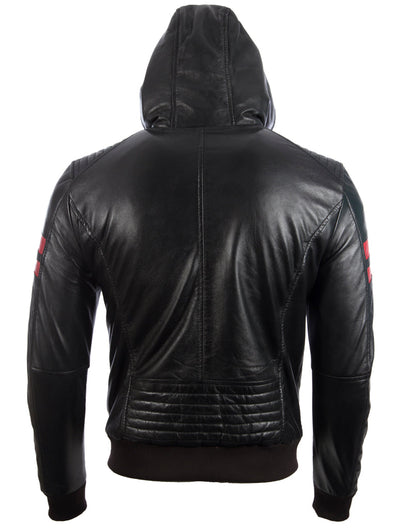 2VQ9 Men's Hood Bomber Jacket - Black