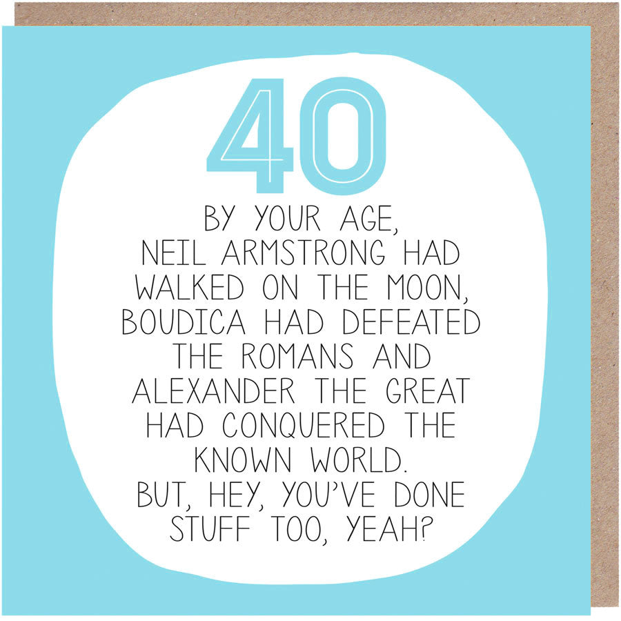 40th Birthday Card - By Your Age