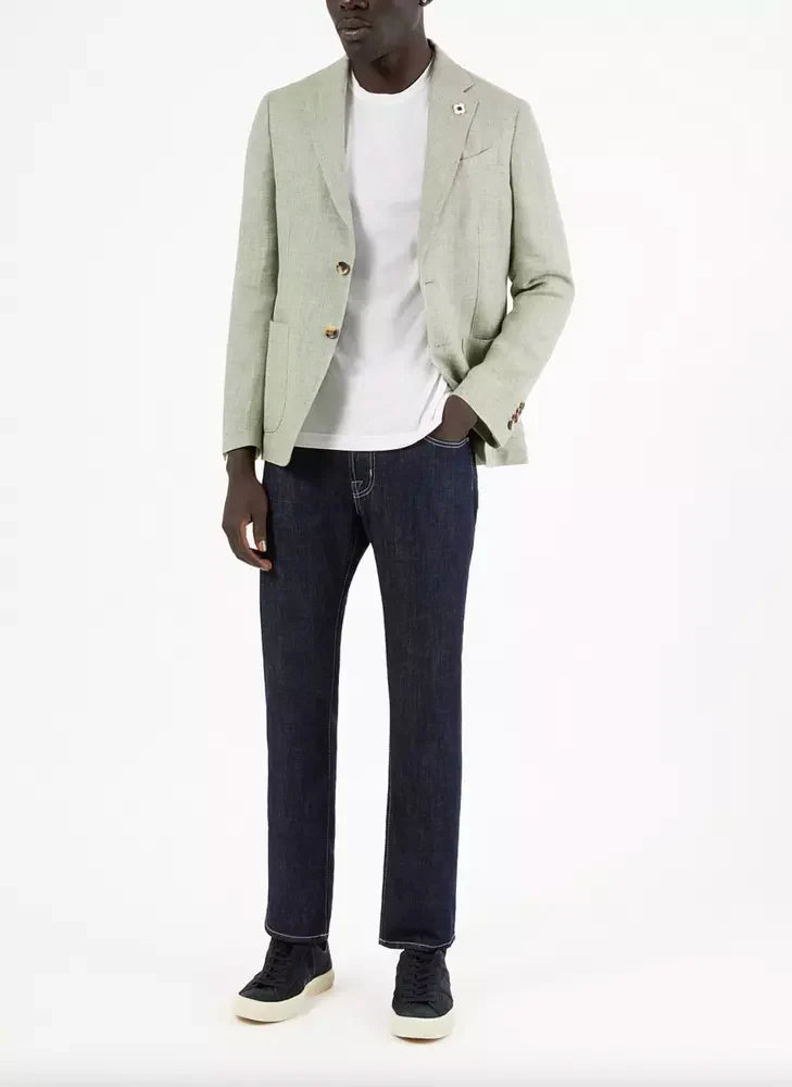 Blue Cotton Men's Straight-Leg Jean