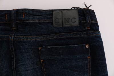Blue Cotton Regular Fit Denim Jeans