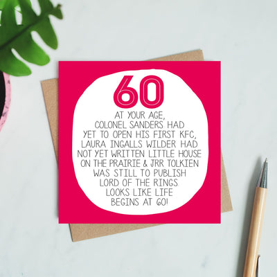 60th Birthday Card - At Your Age