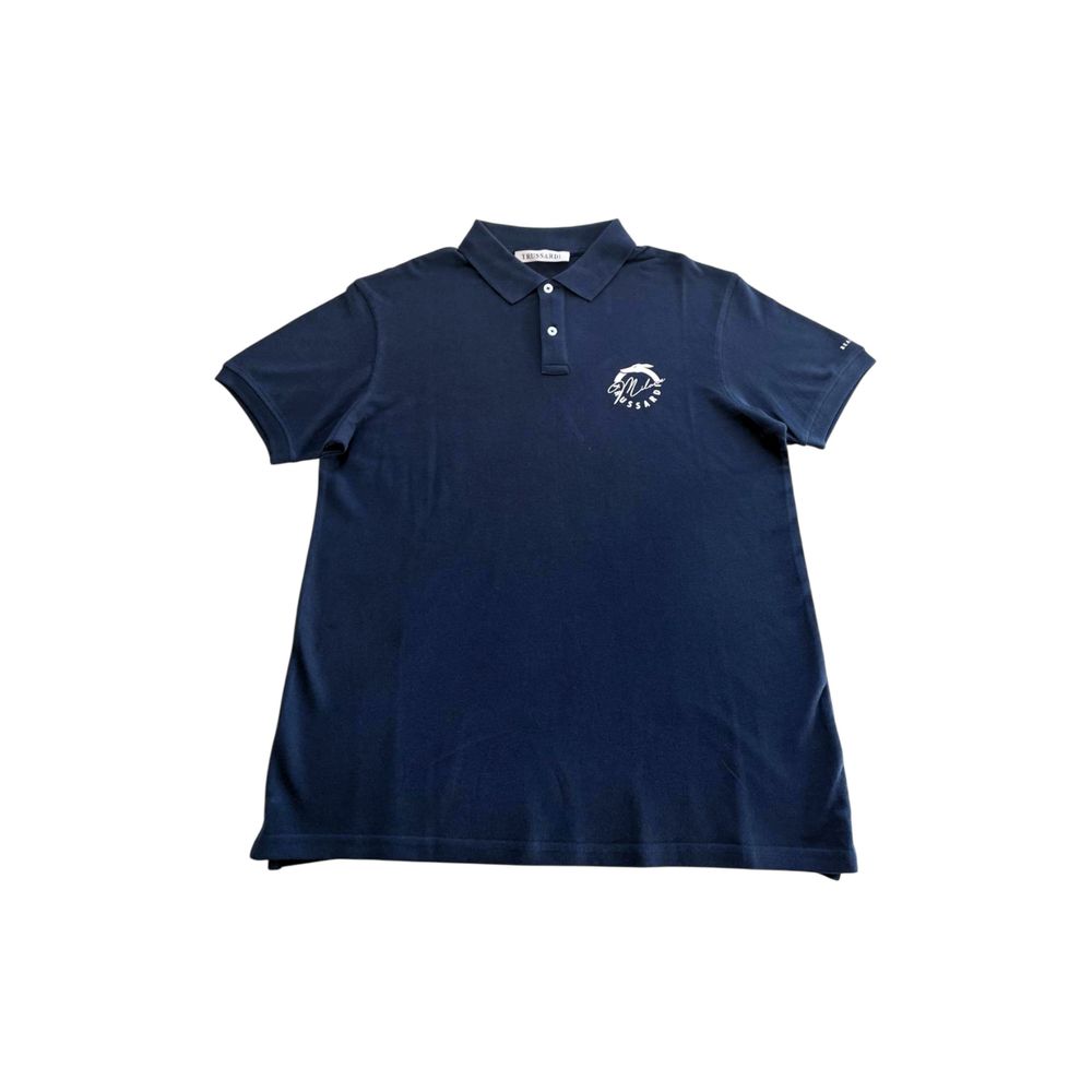 Blue Cotton Men's Polo Shirt