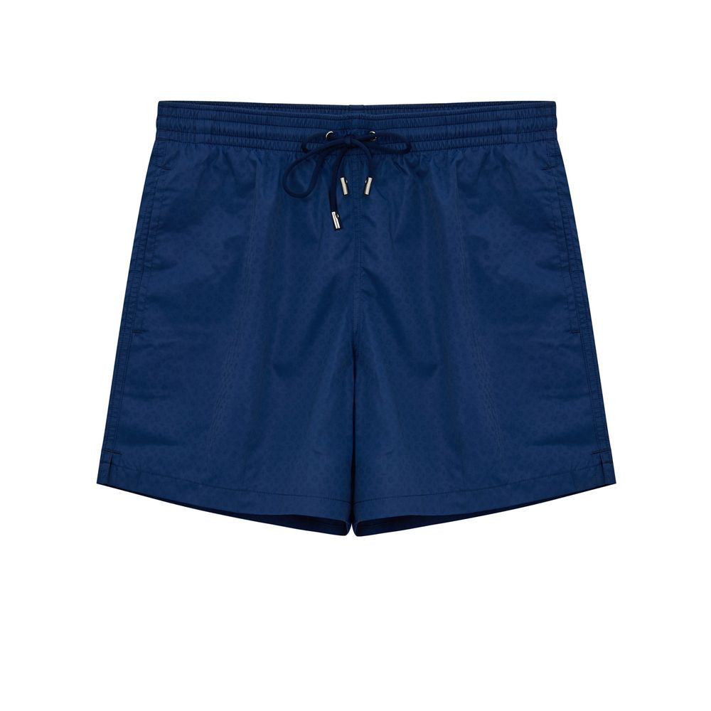 Blue Polyester Swim Short