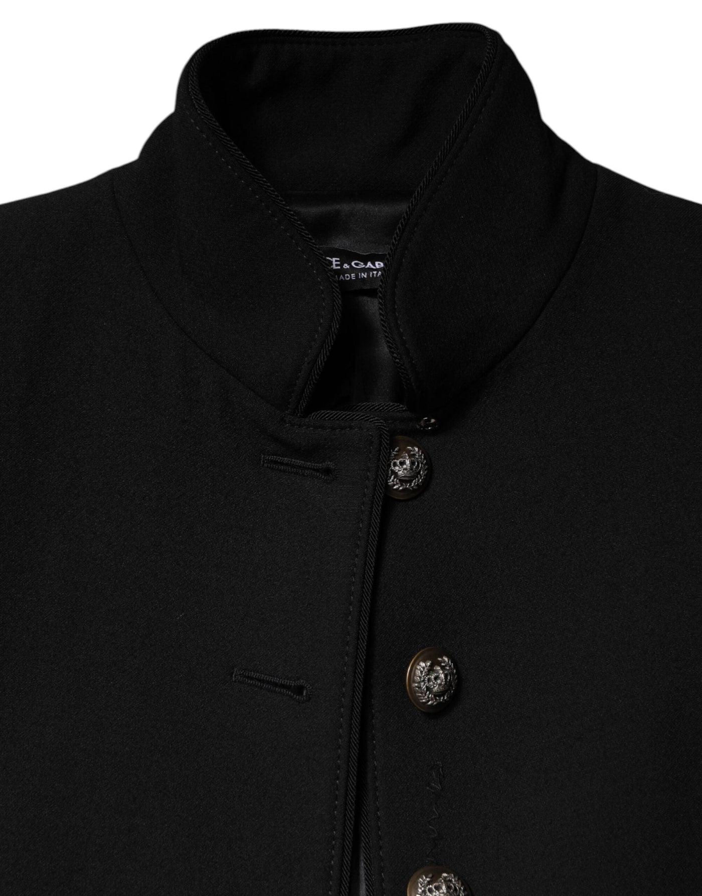 Black Wool Single Breasted Trench Coat Jacket