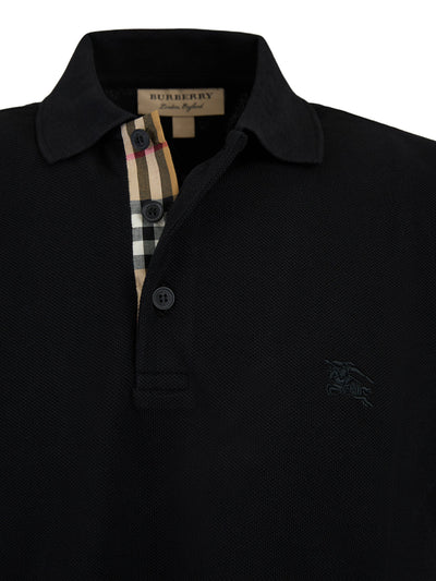 Black Cotton Collared Polo Shirt
