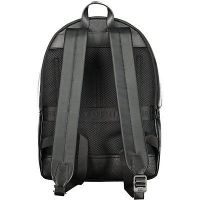 Black Polyester Men Backpack