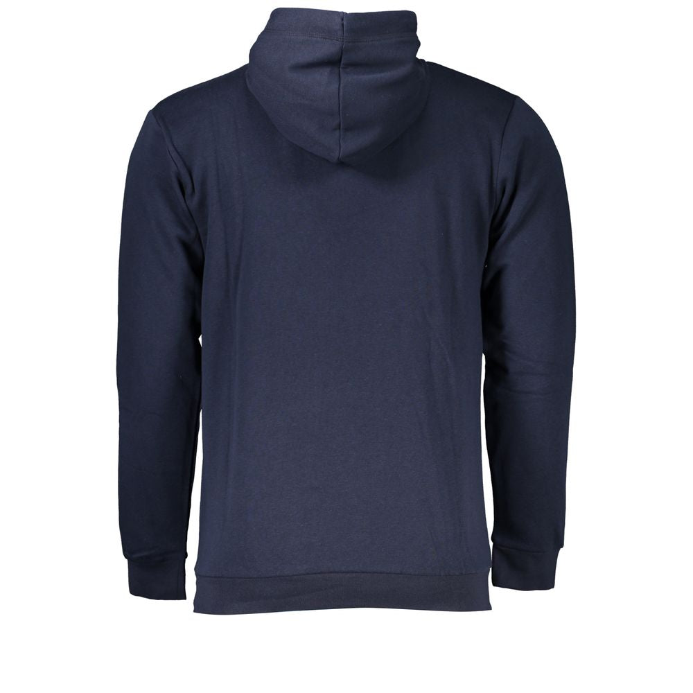 Blue Cotton Men Hoodie