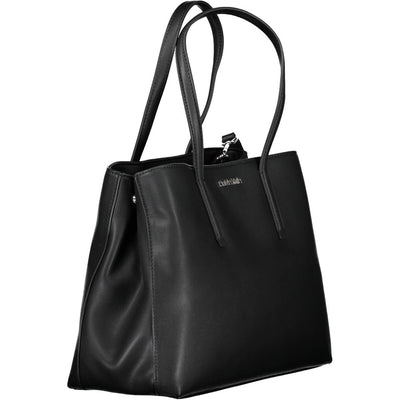 Black Polyester Women Handbag