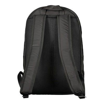 Black Polyester Men Backpack