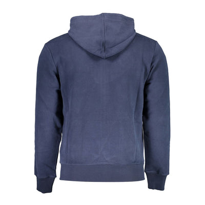 Blue Cotton Men's Hooded Sweater