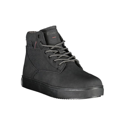 Black Polyester Men Boot