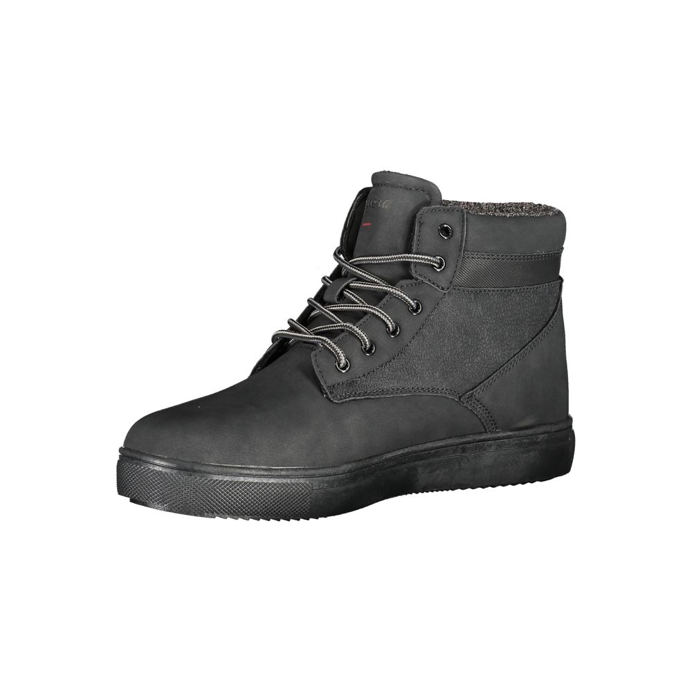 Black Polyester Men Boot