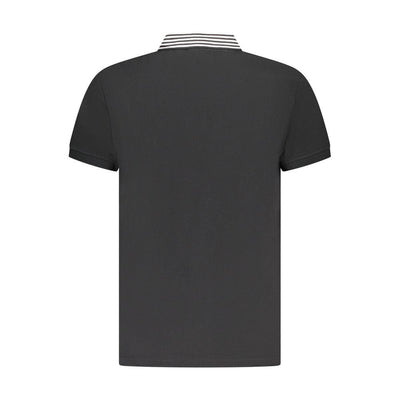 Black Cotton Men Polo Shirt