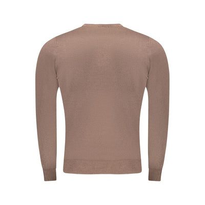 Brown Viscose Men Sweater