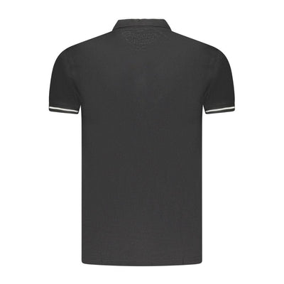 Black Cotton Men Polo Shirt