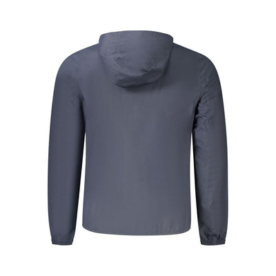 Blue Polyester Men Jacket