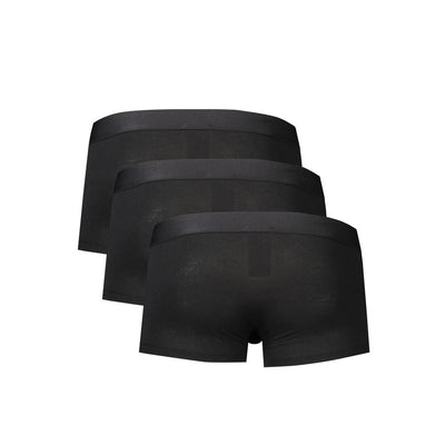 Black Polyester Men Boxer Underwear
