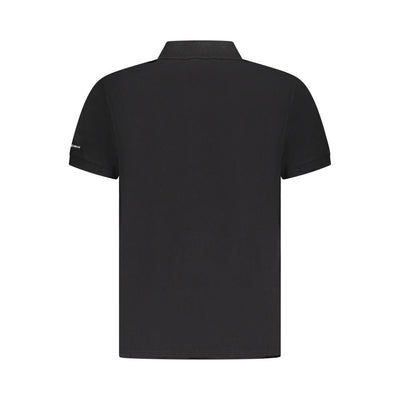 Black Cotton Men Polo Shirt