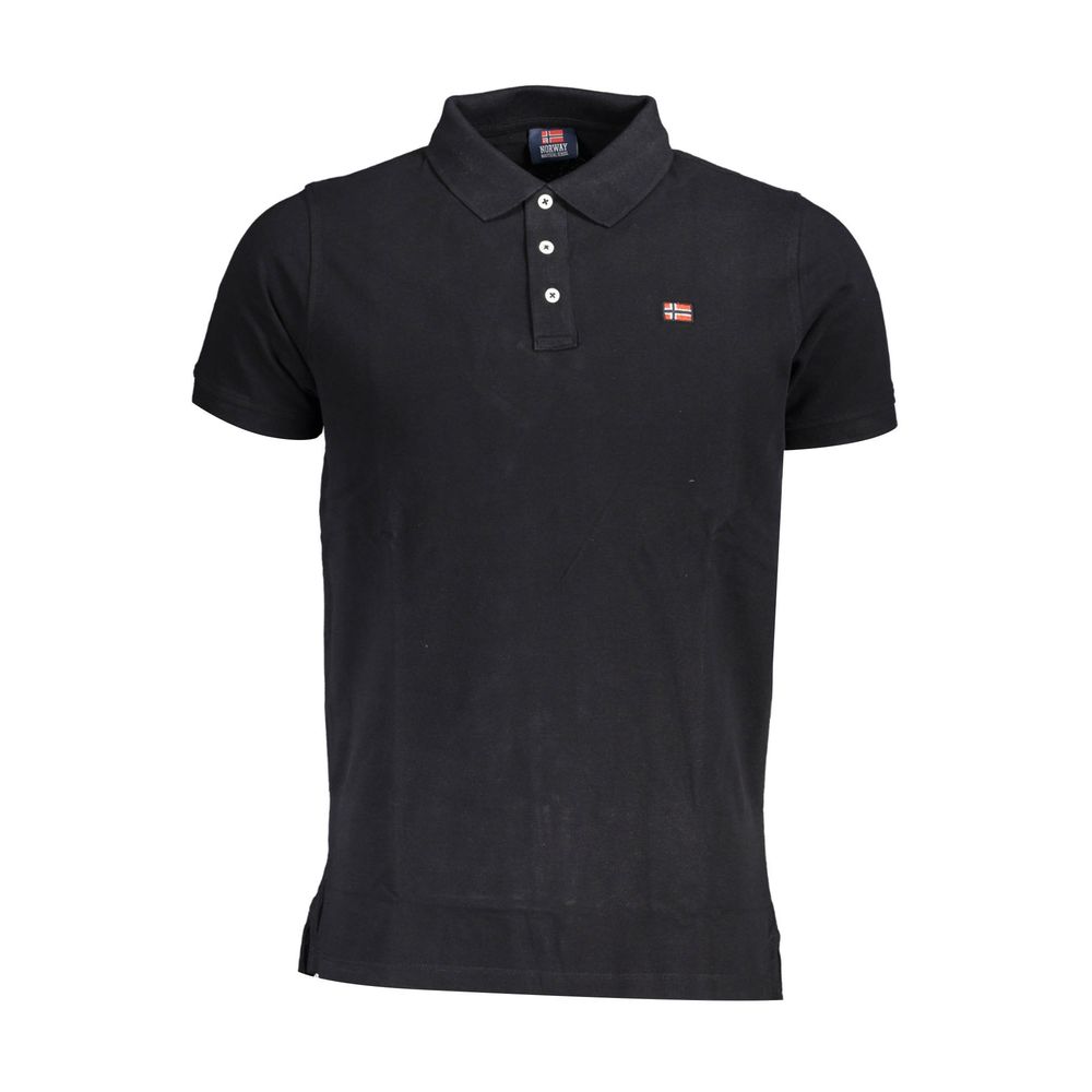 Black Cotton Men Polo Shirt