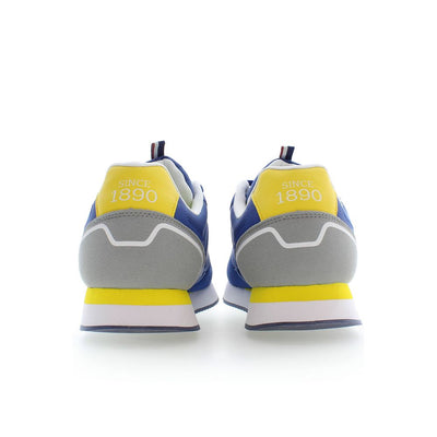 Blue Polyester Men Sneaker