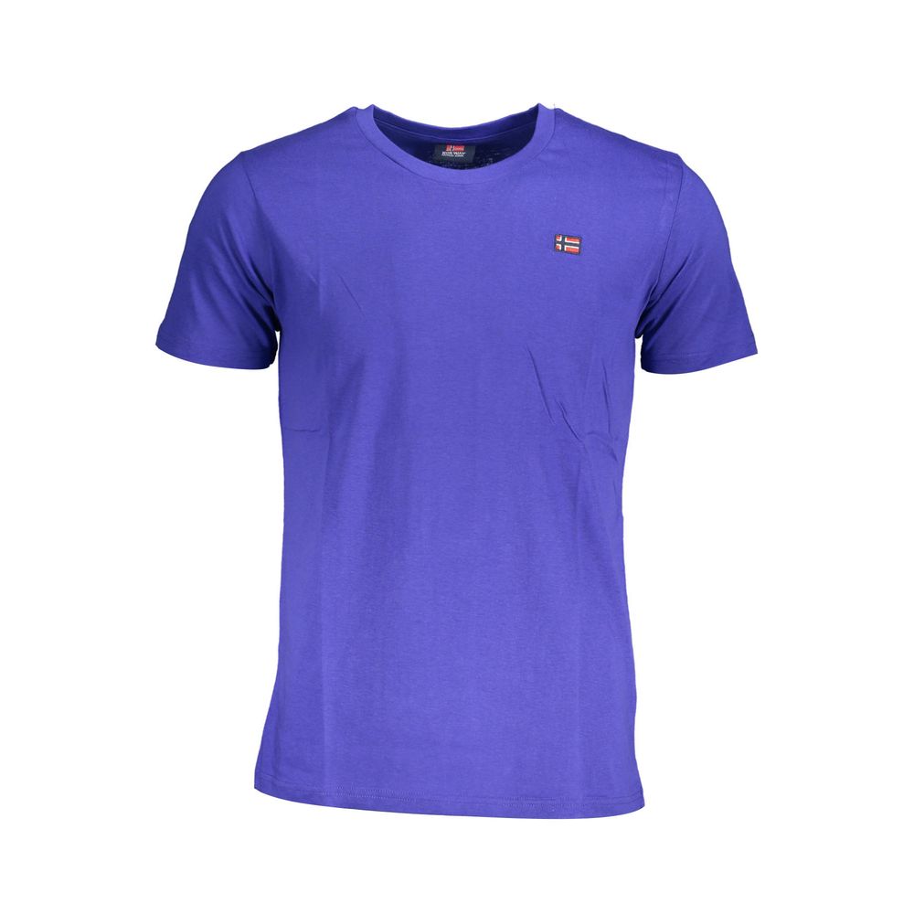 Blue Cotton Men T-Shirt