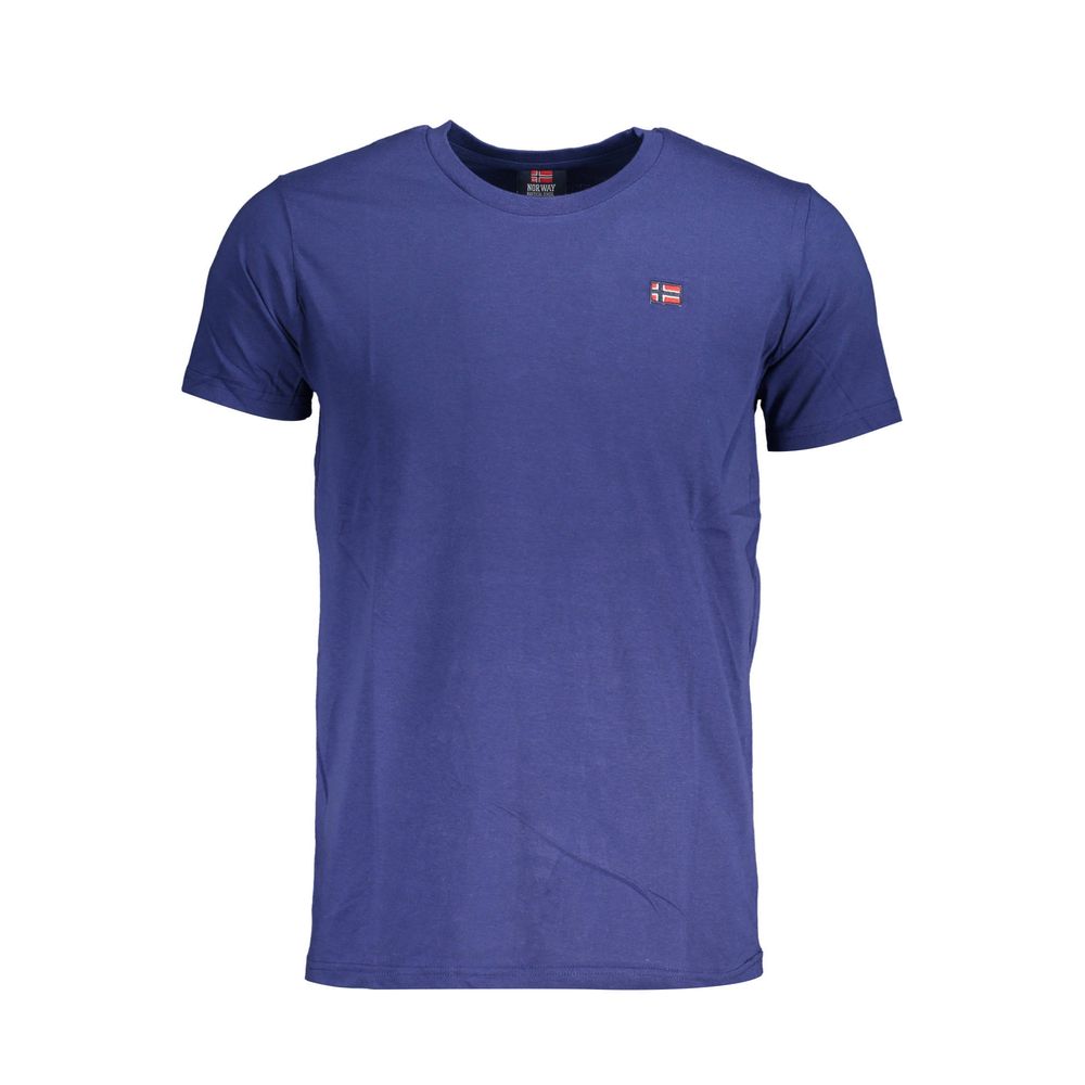 Blue Cotton Men T-Shirt