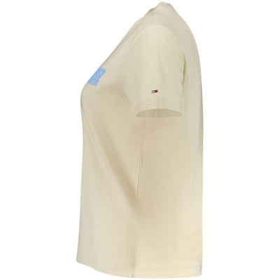 Beige Cotton Women T-Shirt