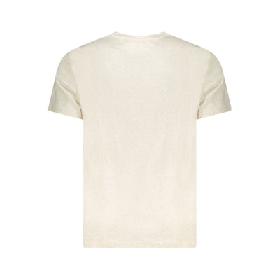 Beige Cotton Men T-Shirt