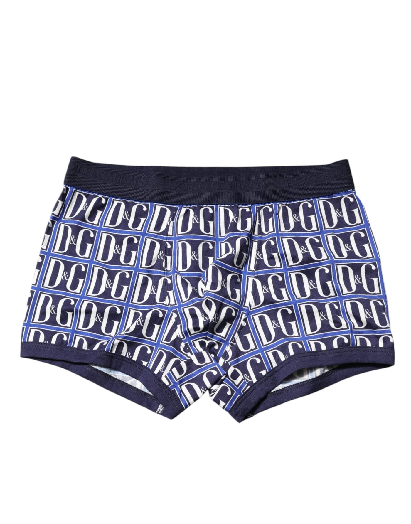 Blue Logo Print Regular Boxer Brief Underwear