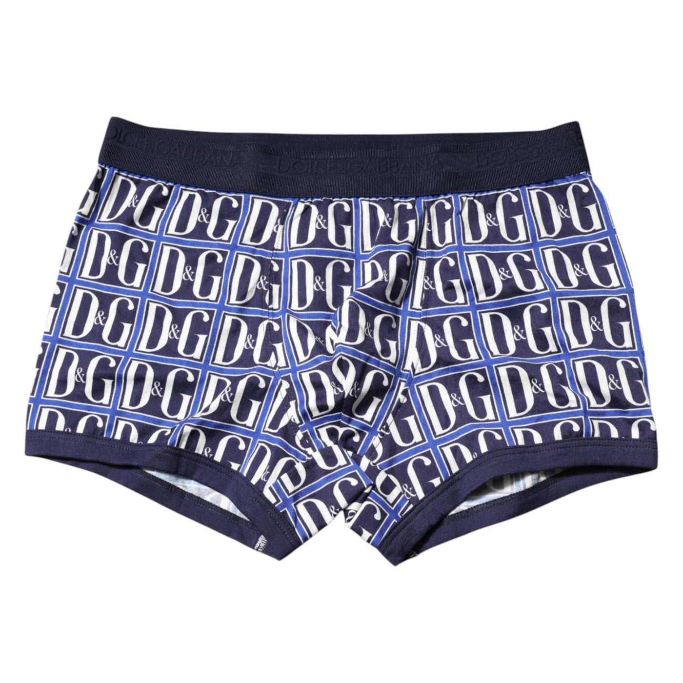 Blue Logo Print Regular Boxer Brief Underwear