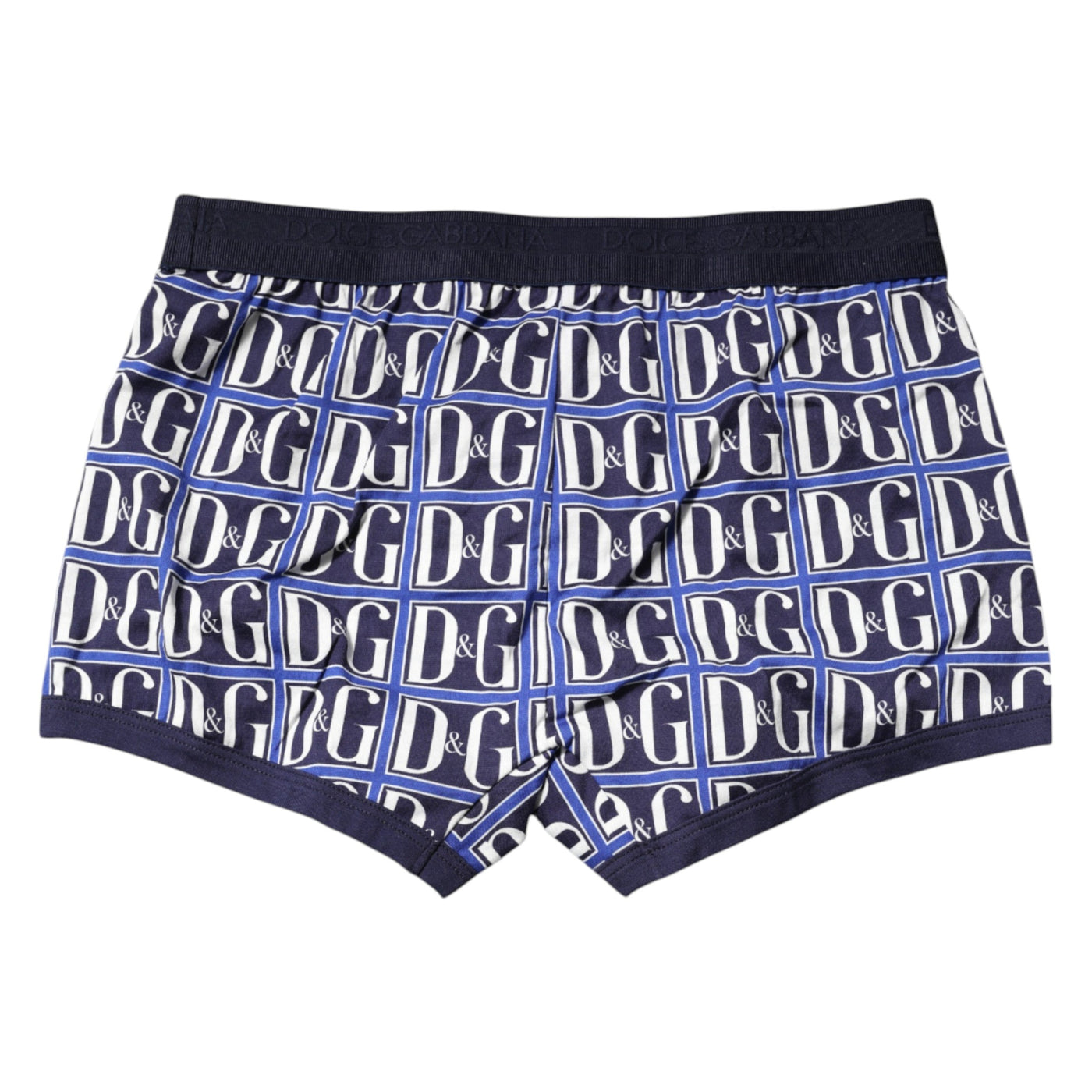 Blue Logo Print Regular Boxer Brief Underwear