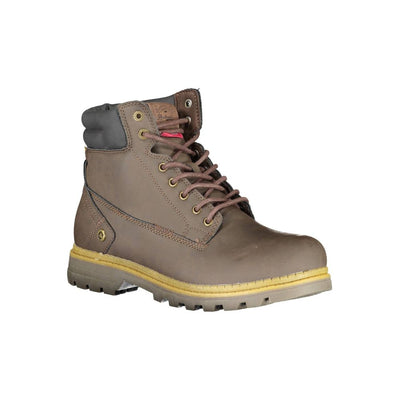 Brown Polyester Men Boot