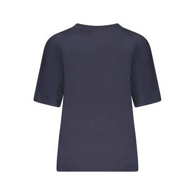 Blue Cotton Women T-Shirt